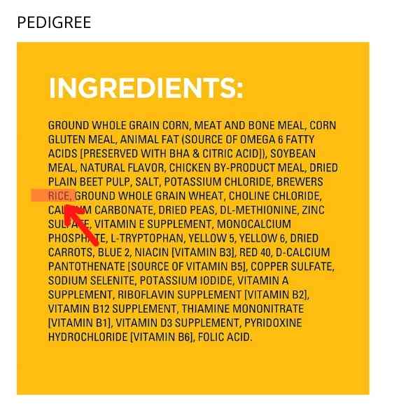 ingredients PEDIGREE